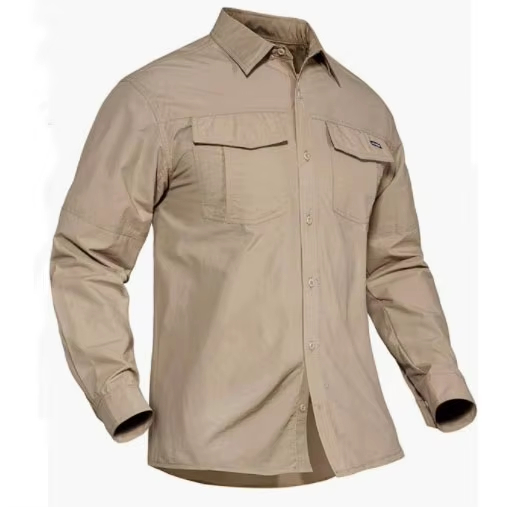 Camisa al aire libre para hombres Tops de senderismo de manga larga upf 50 camisa de protección del sol camisa liviana seca con bolsillos