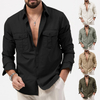 Camisa de cuello con botones camisas casuales para hombres con mangas largas para caminar caminando caminando