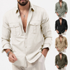 Camisa de cuello con botones camisas casuales para hombres con mangas largas para caminar caminando caminando