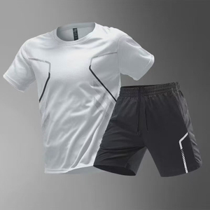 Nuevos trajes deportivos para hombres de tendencia con trajes deportivos de dos piezas de bolsillo