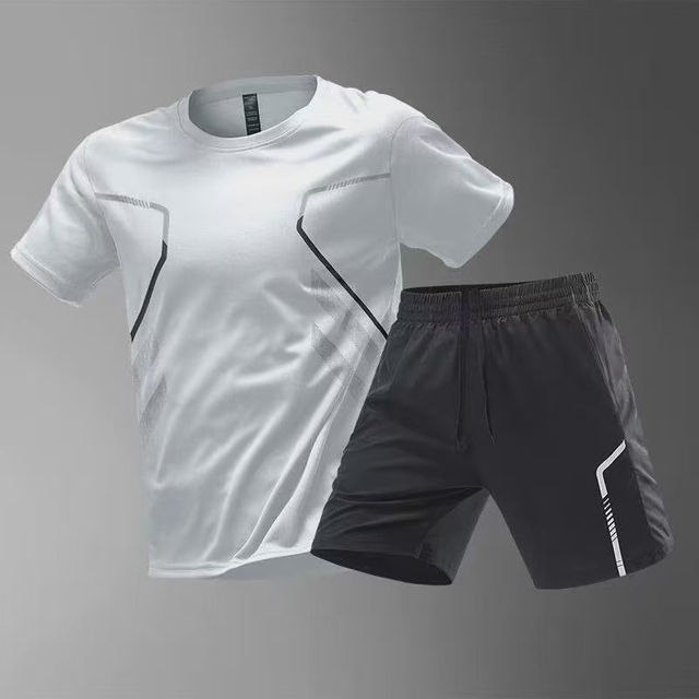 Nuevos trajes deportivos para hombres de tendencia con trajes deportivos de dos piezas de bolsillo