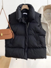 Fashion Outumn Winter Women's Light Jacket Feath Coat Warm Cause con la piel con el chaleco sin mangas de bolsillo con cremallera