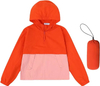 Niñas chicas plegables livianos impermeables con capucha de impermeable tamaño de 3-12 años para acampar en la escuela caminata