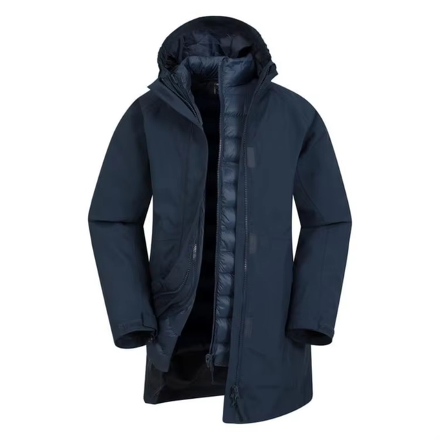 Mujeres 3 en 1 chaqueta acolchada impermeable larga - Army