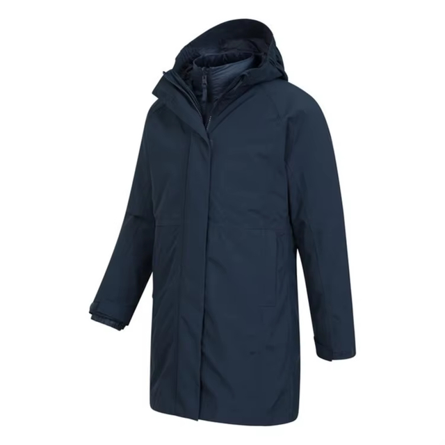 Mujeres 3 en 1 chaqueta acolchada impermeable larga - Army