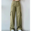 Nuevo tendencia Pantalones de carga Damas Mujer de pantalones casuales con bolsillo