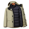 Nueva chaqueta de plumón 3-en-1 de shell dura al aire libre con camisa de esquí de montañismo extraíble para hombres extraíbles