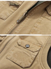 Chaleco de algodón reversible reversible para hombres Cardigan Cardigan Cardigan Fishing Vest Multi-bocket Fotografía al aire libre