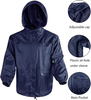 Propiedad de trabajo de agua Traje de lluvia chaqueta de nylon con pantalones duraderos para la pesca de limpieza de jardinería al aire libre