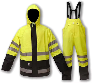 OEM Raincoat impermeable a los hombres y mujeres pesadas para hombres y femeninas de alta visibilidad reflectante chaqueta de impermeable