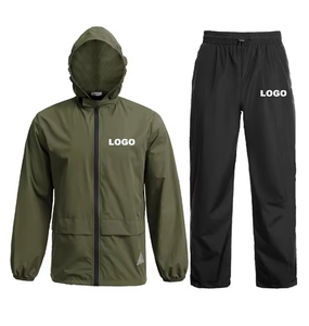 Caíces para hombres impermeables y impermeables a la lluvia Ligera sin alivio de la chaqueta impermeable pantalones de impermeable 2 piezas