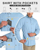 Camisa funcional de manga larga upf 50 al aire libre transpirable ocio secado rápido con bolsillos para caminar con la pesca