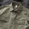 Camisa de carga pesada vintage Camisa informal americana de sargento y sarga americana de sarga suelta