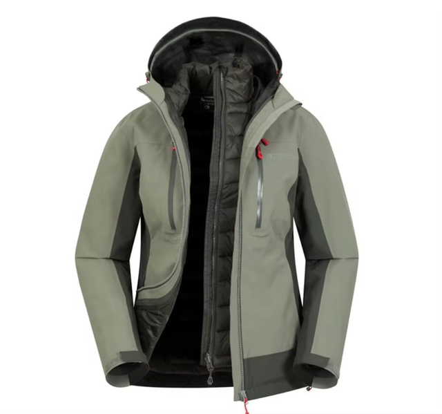 Chaqueta impermeable para mujer 3 en 1 - gris