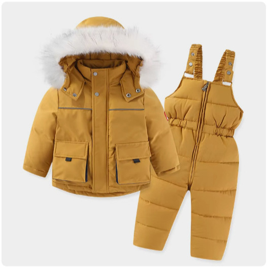 Traje de nieve para niños de esquí y pantalón - caqui
