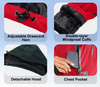 Masculina y mujer 3 en 1 chaqueta impermeable - azul y negro