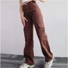 Nuevo tendencia Pantalones de carga Damas Mujer de pantalones casuales con bolsillo