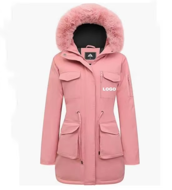 Parka acolchada para mujeres - rosa