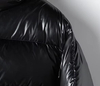 Chaqueta con capucha acolchada brillante para mujer