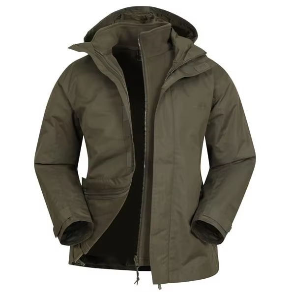 Hombre y mujer 3 en 1 chaqueta impermeable - Green del ejército