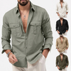Camisa de cuello con botones camisas casuales para hombres con mangas largas para caminar caminando caminando