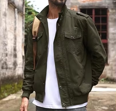 Chaqueta liviana Cargo de carga Breakbreak Soporte delantero de soporte de algodón con bolsillos múltiples