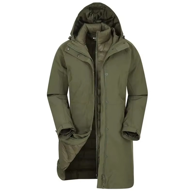 Mujeres 3 en 1 chaqueta impermeable larga