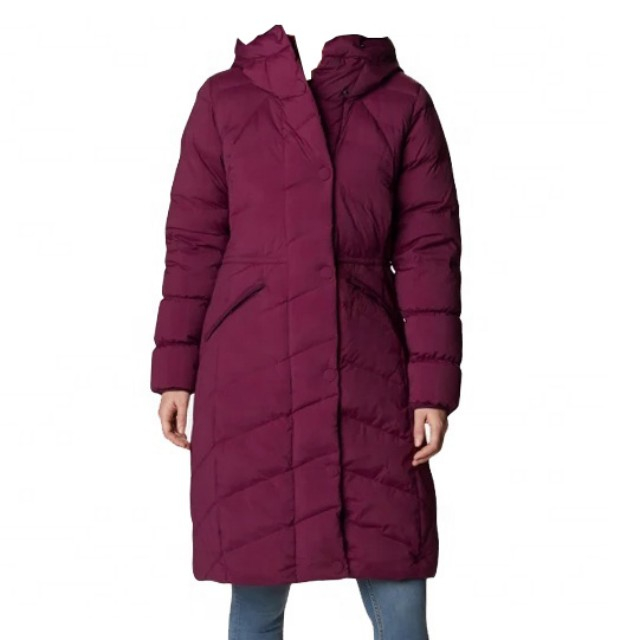 Chaqueta acolchada larga de mujer - burdeos