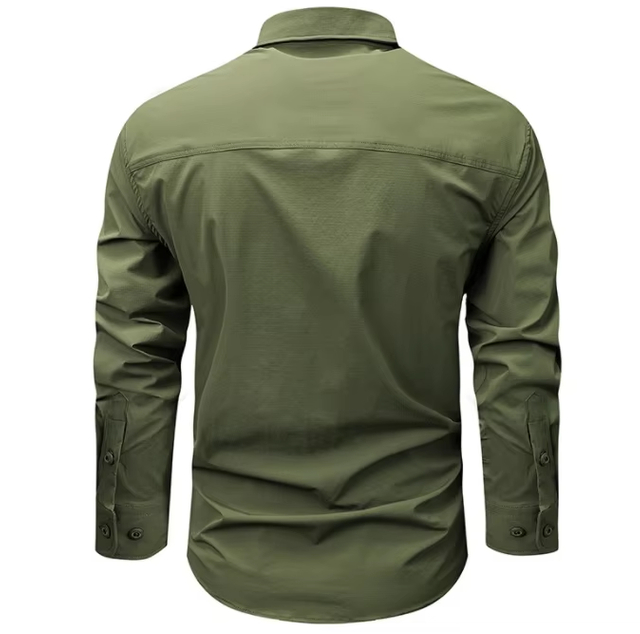 Camisa de manga larga casual de hombres para hombres para la camisa de carga al aire libre de color sólido de gran tamaño de primavera y otoño