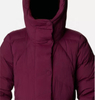 Chaqueta acolchada larga de mujer - burdeos