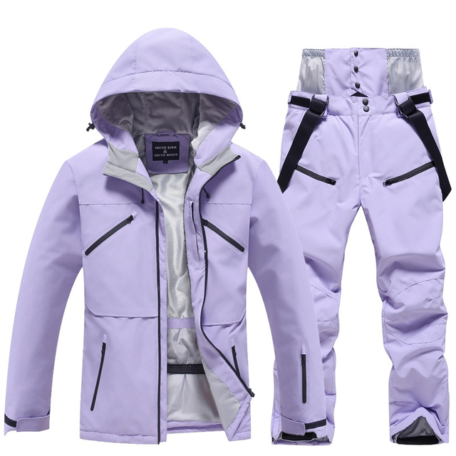 Traje de esquí de agua de alta calidad para mujeres de invierno chaqueta de snowboard a prueba de snowboard de dos piezas 