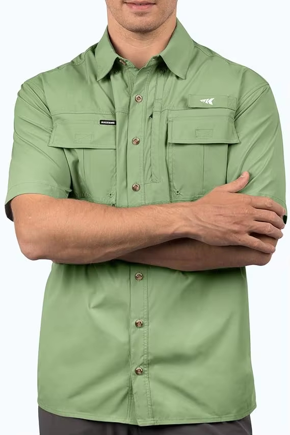 Camisa de pesca de manga corta de manga corta de manga corta de manga corta para hombres bien hechos