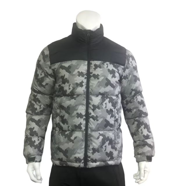 Chaqueta acolchada resistente al agua estampada para hombres