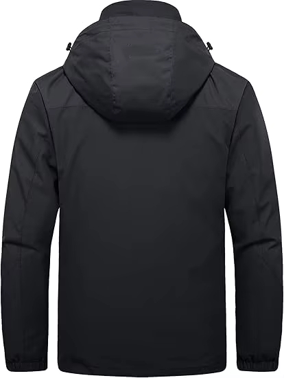 Masculina y mujer 3 en 1 chaqueta impermeable - azul y negro
