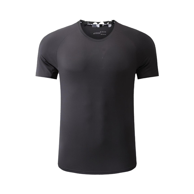Camisetas de secado rápido de seda para hombres | Manga corta de malla estirada | Ropa deportiva de cuello redondo suelto al por mayor