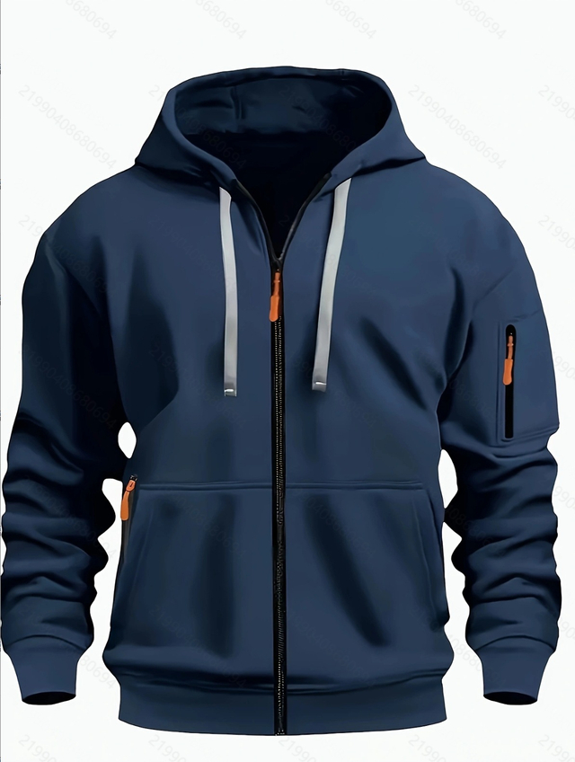 Sudadera con sudadera con cremallera para hombres