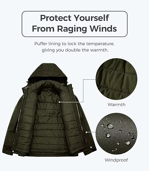 Hombre 3 en 1 chaqueta - Army Green