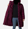 Chaqueta acolchada larga de mujer - burdeos