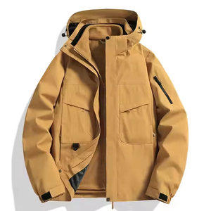 Hombre y mujer 3 en 1 chaqueta impermeable - amarillo terroso