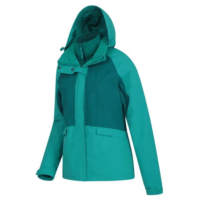 Chaqueta impermeable para mujer 3 en 1 - verde
