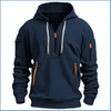 Half zip sudadera con capucha para hombres