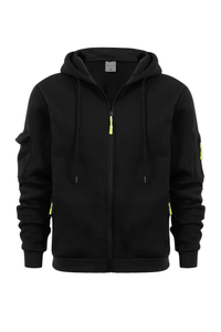 Sudadera con capucha de hombre completo - negro