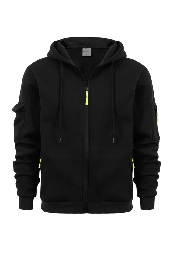 Sudadera con capucha de hombre completo - negro