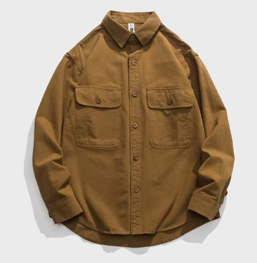 Camisa de carga de manga larga para hombres estadounidenses de moda para acampar de pesca de senderismo al aire libre