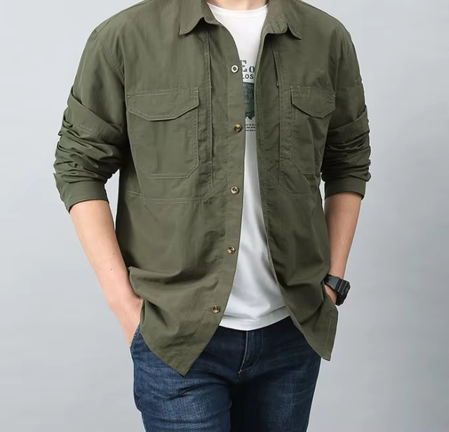 Camisa de manga larga de primavera y otoño ropa de trabajo multiprocario estilo de carga al aire libre ropa de secado rápido