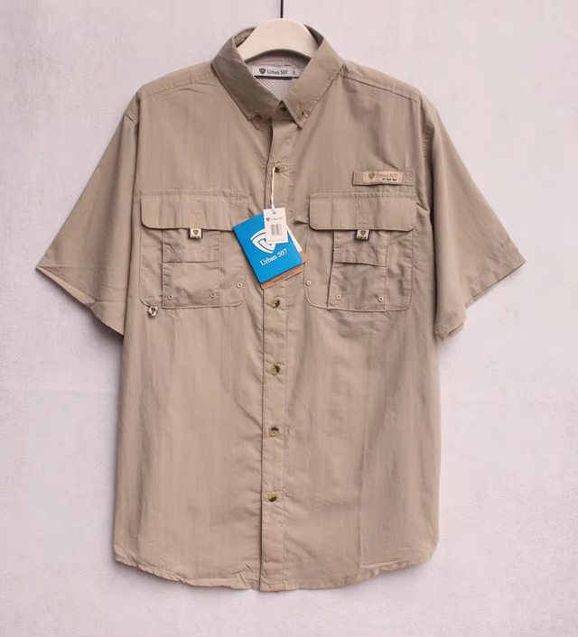 Camisa de pesca para hombre de manga corta masculina al por mayor