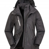 Masculino y mujer 3 en 1 chaqueta impermeable - gris oscuro