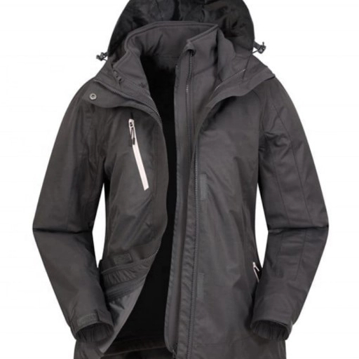 Masculino y mujer 3 en 1 chaqueta impermeable - gris oscuro