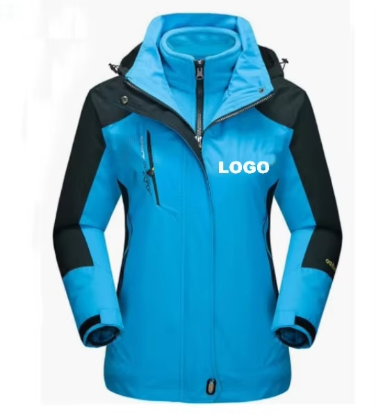 Chaqueta impermeable para mujer 3 en 1 - azul