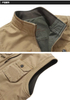 Chaleco de algodón reversible reversible para hombres Cardigan Cardigan Cardigan Fishing Vest Multi-bocket Fotografía al aire libre